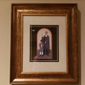 Framed, matted print